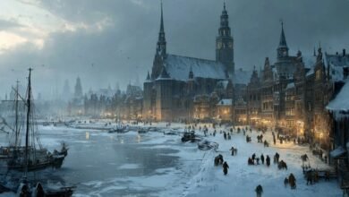 Исторический холод в Европе, замёрзший город