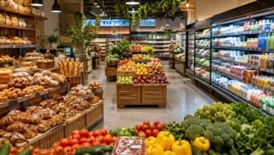 What to Look For in an International Food Market 49 Spacious international food market with fresh bakery items, produce displays and refrigerated grocery sections