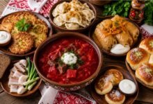 Ukrainian Food: Traditional Dishes and What to Order First 45 raditional Ukrainian food with borshch, varenyky, holubtsi, deruny, pampushky and syrnyky