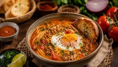 What Is Sopa Criolla? Ingredients, Flavor and Peruvian Traditions 44 Peruvian sopa criolla with seasoned beef, noodles, tomato broth, egg and toasted bread