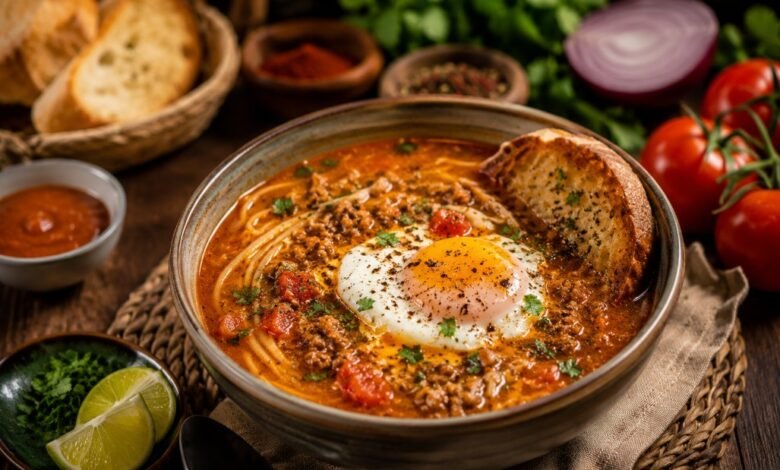 What Is Sopa Criolla? Ingredients, Flavor and Peruvian Traditions 84 Peruvian sopa criolla with seasoned beef, noodles, tomato broth, egg and toasted bread