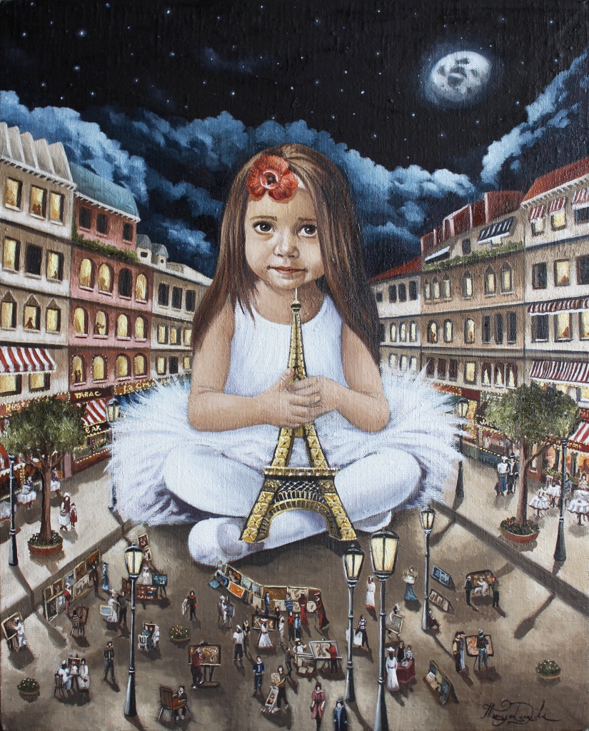 Series of Paintings "Kids & Cities. Paris" 40х30cm (oil on canvas) Татьяна Денисова